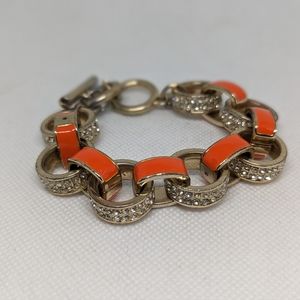 Banana Republic Orange Enamel/Rhinestone Bracelet